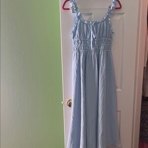 Elegant Light Blue Maxi Dress
